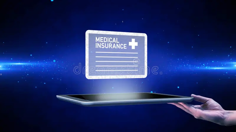 Hands holding a tablet displaying a simplified insurance form next to a checkmark, symbolizing paperless ease and convenience